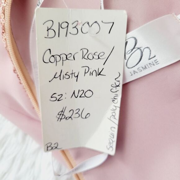 Jasmine B2 Sequin & Chiffon Bridesmaid Long Gown Dress Style B193007 Size n20 - Picture 9 of 10